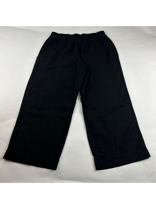 Old Navy Pants - PETITE Old Navy Black Linen Blend Wide leg Lounge Pant LP